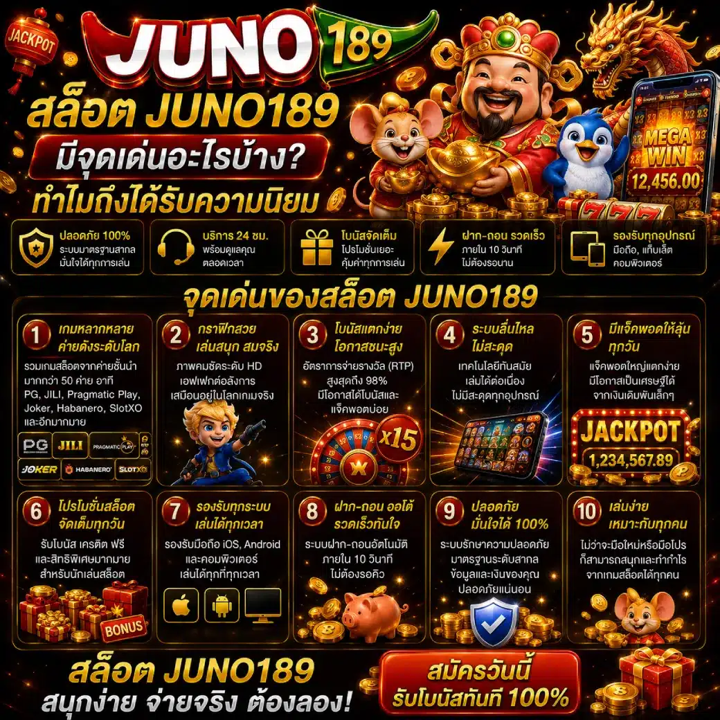 สล็อต Juno189 มีจุดเด่นอะไรบ้าง ทำไมถึงได้รับความนิยม